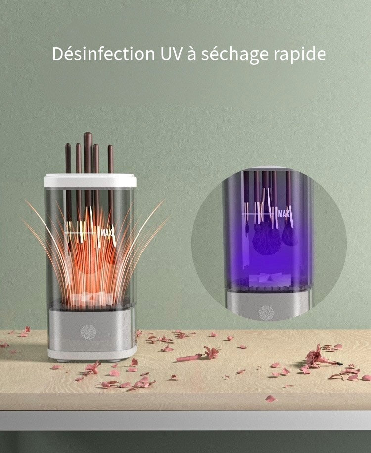 Nettoyeur sécheur automatique pour pinceaux de maquillage