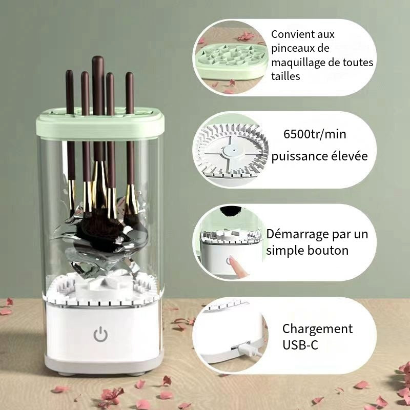Nettoyeur sécheur automatique pour pinceaux de maquillage